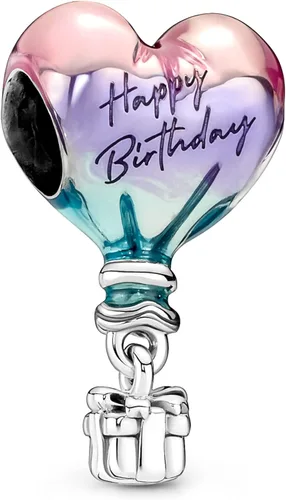 LaMenars Happy Birthday Heart Charm for Bracelets 925 Silver Beads for Women's Bracelets & Necklaces Balloon & Cake Dangle Pendant for Mother's Day