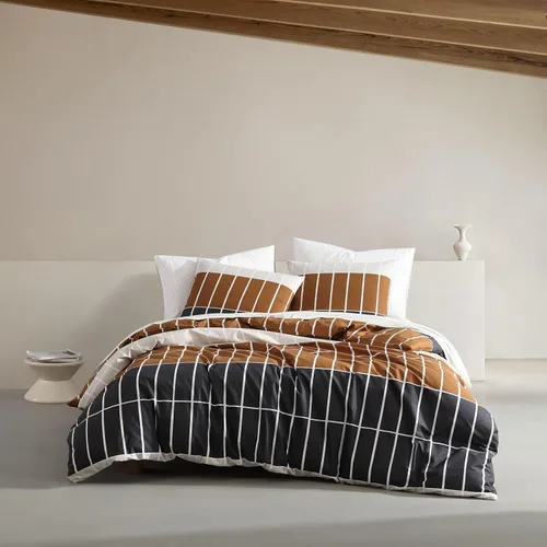 Vista 9 de Marimekko - Juego de funda de edredón tamaño King, ropa de cama de algodón orgánico con fundas a juego, decoración del hogar de lujo, certificado