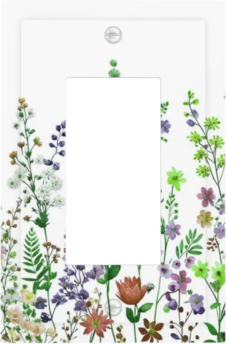 Vista 117 de Cubiertas de pared de lodge rústico retro con diseño de osos, ciervos y animales salvajes. Placas de pared dúplex simples para interruptor de luz.