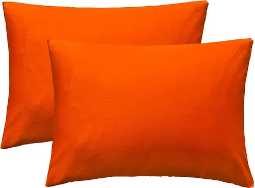 Vista 24 de iMaylex Fundas de almohada suaves 100% algodón egipcio con cierre de cremallera, acogedoras y ligeras, juego de 2, albaricoque, estándar, 20 x 26