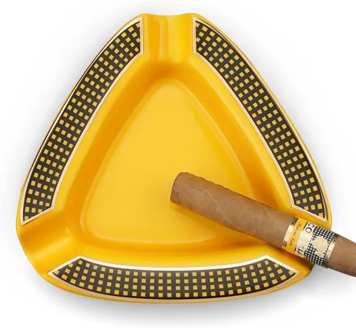 Vista 6 de Cenicero triangular para cigarros, grande para exteriores, para patio, exterior, interior, cenicero, regalos para hombres (blanco)