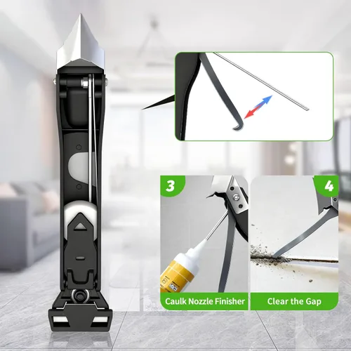 Vista 4 de Herramienta de calafateo 6 en 1, herramienta de acabado y removedor de lechada con raspador con 6 almohadillas de silicona, herramienta