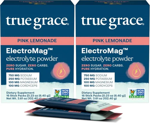 Vista 11 de True Grace ElectroMag - 16 paquetes de barras (paquete de 2) - Pomelo - Polvo de electrolitos para una hidratación rápida - sodio, potasio, magnesio