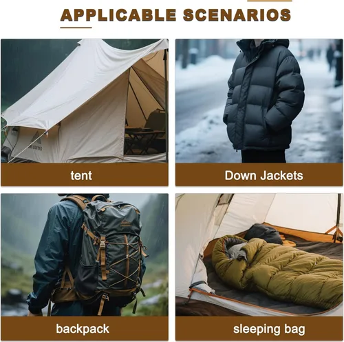 Vista 5 de Azobur Parches de reparación de chaquetas de plumón, impermeables, autoadhesivos, parches de tela de nailon para chaquetas hinchadas