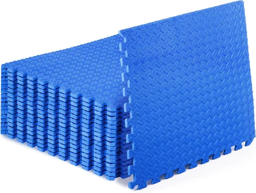 Vista 11 de ProsourceFit - Tapete de ejercicio tipo rompecabezas de ½ pulgada, losetas de espuma EVA entrelazadas para gimnasio en casa, para niños, crema, 24 x