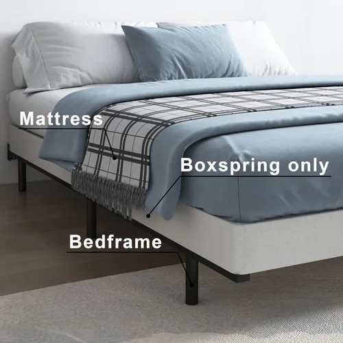 Vista 5 de Vehowy Somier de 3 Pulgadas, Tamaño Matrimonial, Somier de Perfil Bajo de Tamaño Completo, Base de Cama Metálica, Funda de Colchón Resistente