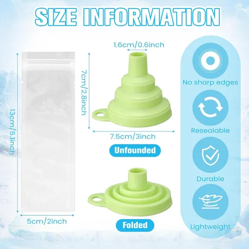 Vista 2 de Hoolerry 600 bolsas desechables para moldes de hielo con 1 embudo de silicona para congelar tubos con cierre de cremallera, molde de hielo