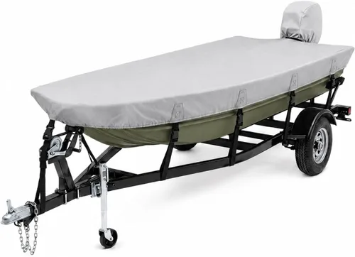 Vista 8 de Jon Boat Cover 16ft Beam Width up to 75",with Motor Cover,Black