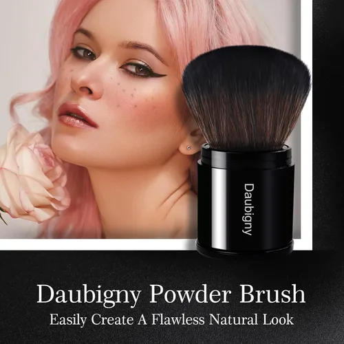 Vista 7 de Daubigny - Brocha de maquillaje retráctil Kabuki, brochas de base de viaje para base de maquillaje para rubor bronceador y polvo..