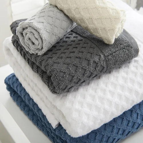 Vista 3 de Great Bay Home - Toallas de baño 100 % de algodón Toallas de baño con textura absorbente y secado rápido. Colección Grayson.