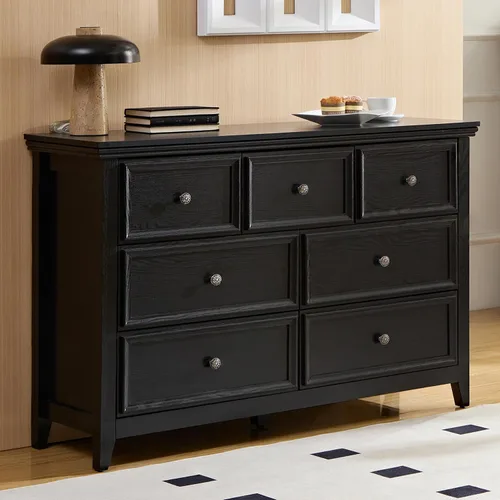 Vista 23 de BOSHIRO Cómoda de granja de 3 cajones para dormitorio - 31.5" de ancho 3 cajones de almacenamiento como mesita de noche o cómoda de pie