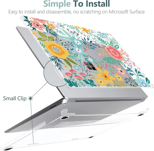 Vista 4 de TWOLSKOO Funda para portátil Microsoft Surface Go 2/1 de 12.4" lanzada con el modelo 1943/2013, carcasa rígida de plástico protectora y cubierta