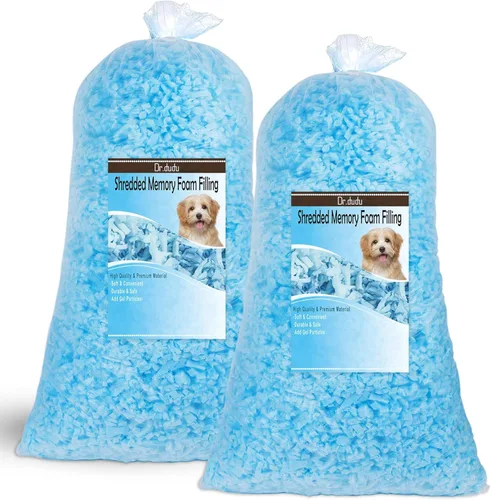 Vista 10 de DR.DUDU Espuma de relleno para puf de 2.5 libras, relleno de espuma viscoelástica de gel triturado, espuma de relleno de almohada premium suave
