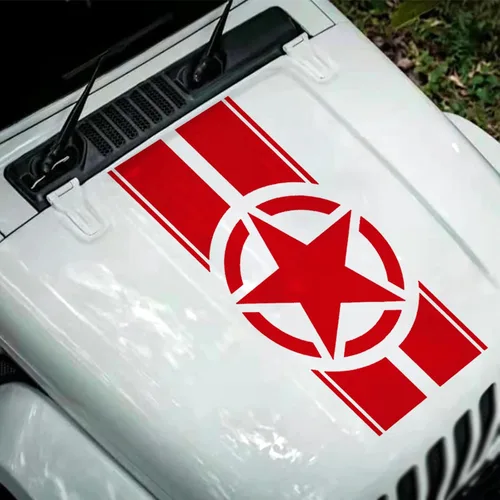 Calcomanía para capó de estrella del ejército de Estados Unidos, calcomanías de vinilo para capó de automóvil con estrellas militares para