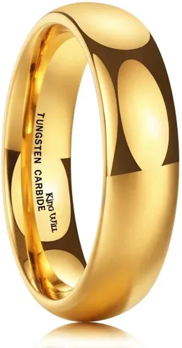 King Will Glory - Anillo de carburo de tungsteno chapado en oro de 24 quilates, chapado en oro rosa, chapado en oro de 24 quilates, acabado pulido