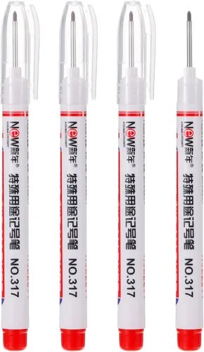 Vista 7 de PATIKIL Rotuladores de punta profunda, paquete de 4 rotuladores de punta larga, punta negra, para carpintería de construcción, carpintería