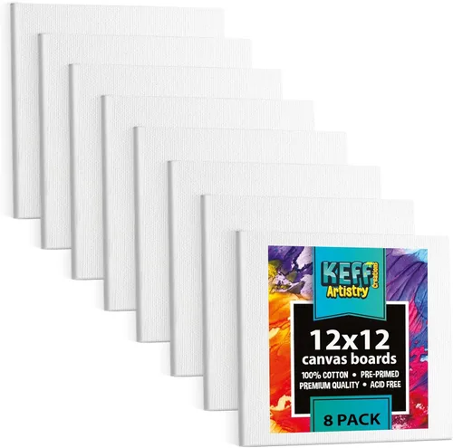 Vista 24 de KEFF Tablas de Lienzo para Pintar - 4x10 Paquete de 18 Paneles de Lienzo a Granel, 100% Algodón Lienzo Triple Impreso en Prima para Suministros