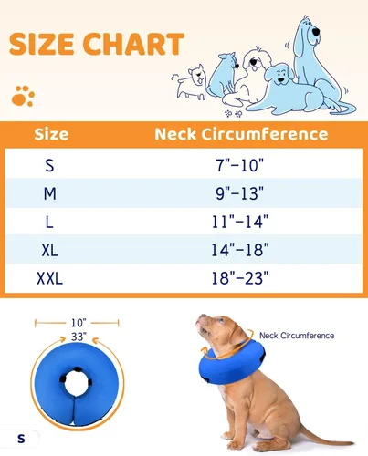 Vista 6 de Supet Collar Inflable de Cono para Perro Alternativo Después de Cirugía, Collar de Dona para Cuello de Perrito Recuperación ECollar para Post