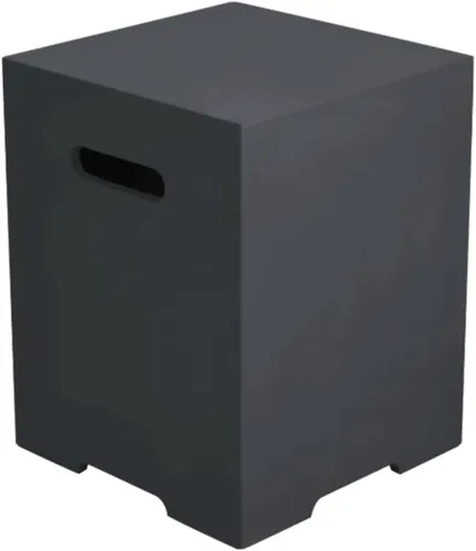 Vista 5 de AMS Fireplace Elementi Cubierta para Tanque de Propano de 20 Libras (Cilindro - Gris Oscuro) Hormigón Reforzado con Fibra de Vidrio Hecho a