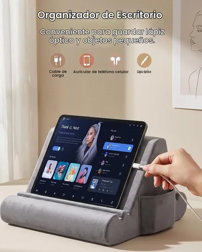 Vista 3 de Soporte de almohada para tableta, soporte de almohada suave para iPad