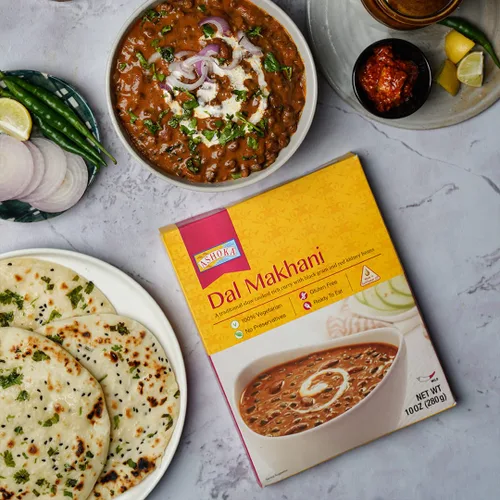Vista 3 de Ashoka Comidas indias listas para comer desde 1930, 100% vegetariano Dal Makhani, comida india totalmente natural cocinada tradicionalmente, a base