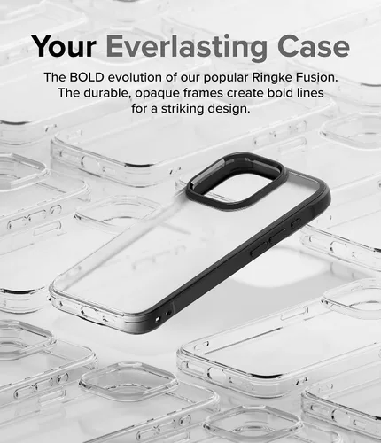 Vista 5 de Ringke Fusion Bold - Funda compatible con iPhone 15 Pro Max [negro mate] + estilo de cámara compatible con iPhone 15 Pro Max