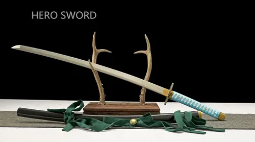 Vista 5 de hyourinmaru - Cuchillo de cosplay corta el alma, espada samurái japonesa realmente afilada, espada Katana de anime, hoja de acero al carbono 1045