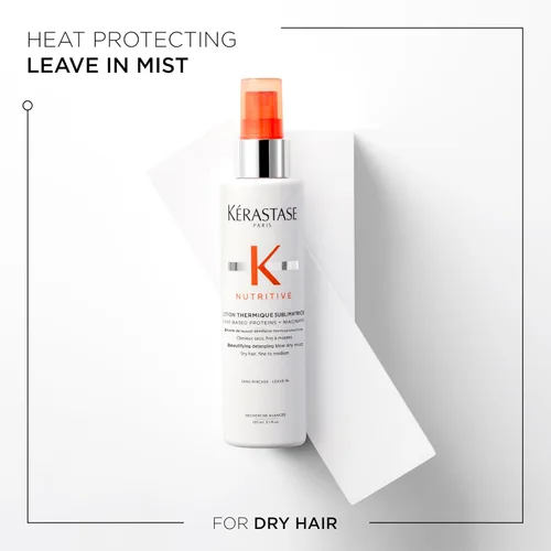 Vista 3 de KERASTASE Spray nutritivo protector del calor Protector del calor nutritivo para cabello seco Desenreda, reduce el encrespamiento y se despega
