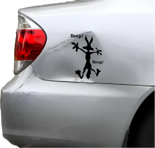 Adhesivo de vinilo Dent Fix - Adhesivo de pared con diseño de coyote e Coyote Pow pegatina de pared para autos, camiones, ventana, diseño gráfico de