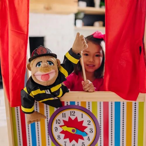 Vista 8 de Melissa & Doug - Paquete de marionetas, oficial de policía y bomberos