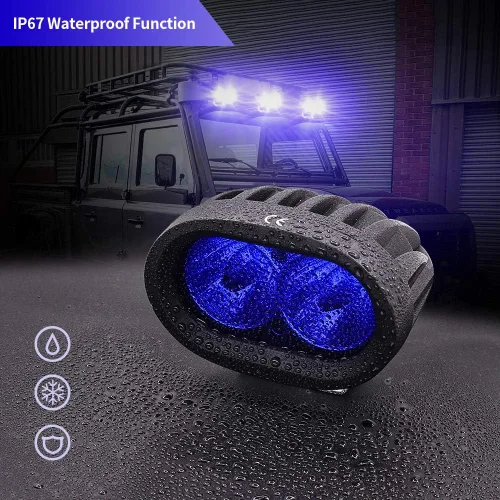 Vista 5 de Luz azul de la seguridad de la carretilla elevadora 8PCS de 20W LED, luz de advertencia de seguridad de la carretilla elevadora de Warehouse Luces