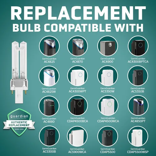 Vista 2 de GermGuardian LB4000 - Bombilla de repuesto original UV-C para purificadores de aire AC4300BPTCA, AC4825, AC4850PT y AC4900CA Germ Guardian