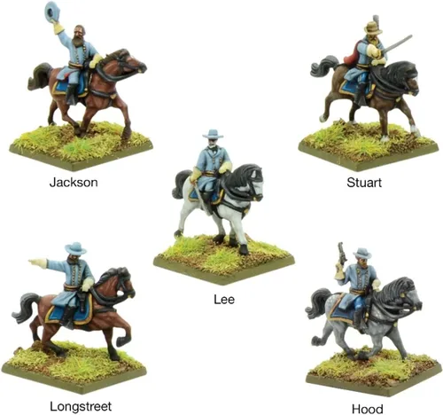 Vista 2 de Warlord Black Powder Epic Battles American Civil War Confederate Commanders - Miniaturas de mesa de plástico pintable en miniatura 1700-1900
