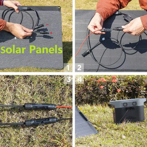 Vista 5 de Cable de extensión solar a XT60, adaptador solar de alimentación de 11 pies para Anker Powerhouse ECOFLOW River 2 Pro Max River Cable de carga