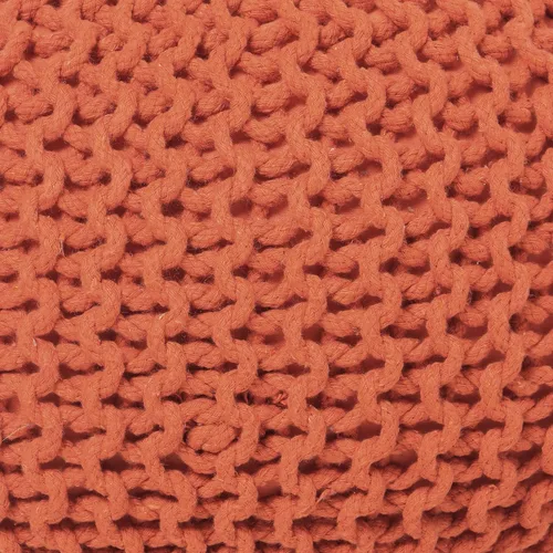 Vista 6 de REDEARTH Puf Otomano Redondo - Tejido a Mano Cable Boho Poof - Pouffe Reposapiés Circular para Sala de Estar - Dormitorio - Patio - 100% Algodón