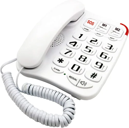 K-P045W Teléfonos con cable amplificados para personas con discapacidad auditiva Teléfonos para personas mayores Teléfono con botón grande para