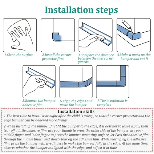 Vista 6 de Protectores de bordes y fundas de esquina a prueba de bebés, protectores de bordes para niños, parachoques de borde de espuma para muebles
