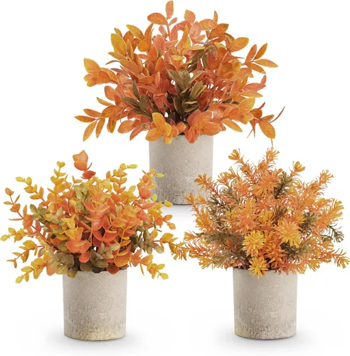 Vista 10 de Der Rose Paquete de 3 plantas artificiales negras de eucalipto de plástico para baño, hogar, oficina, escritorio, mesa de habitación, decoración