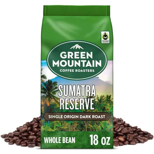 Vista 13 de Green Mountain Coffee Roasters Sumatra Reserve, café de grano entero, tostado oscuro, en bolsa de 18 onzas (paquete de 2)