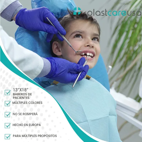 Vista 6 de Baberos dentales desechables, baberos para pacientes, impermeables, para perforación y tatuaje o para pacientes, babero de 13 x 18 pulgadas Negro