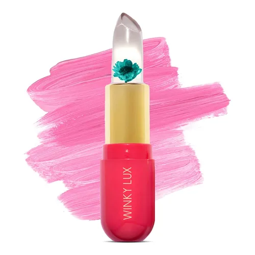 Bálsamo Floral Winky Lux, Bálsamo Labial pH, Lápiz Labial Cambiante de Color y Tintado, Bálsamo Labial Vegano y Libre de Crueldad, Hidratante y Rosa