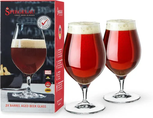 Spiegelau Vaso de tulipán envejecido en barril, vasos de cristal hechos en Europa perfectos para cervezas artesanales, cócteles, refrescos, bebidas,