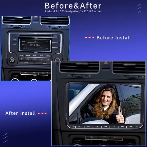 Vista 6 de SCUMAXCON - Radio estéreo compatible para automóvil, de 9 pulgadas, con Android 13, Carplay inalámbrico, Android Auto, 8-CORE, 2+32G