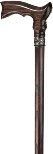 Vista 4 de Bastón ergonómico personalizado para hombres y mujeres, elegante bastón de madera de roble con grabado