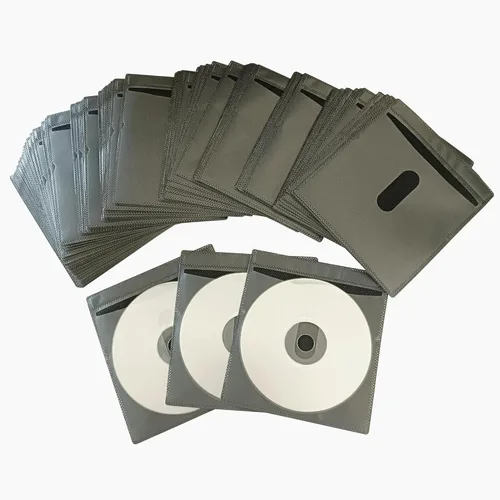 Vista 19 de Paquete de 100 fundas de plástico de repuesto de doble cara para CD y DVD, material grueso no tejido de doble cara para almacenamiento de CD y DVD
