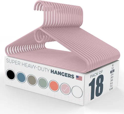 Vista 136 de Perchas Neaties de plástico muy duro, perchas de plástico para la ropa, ideales para el uso diario, perchas estándar para la ropa, hechas en EE.UU.