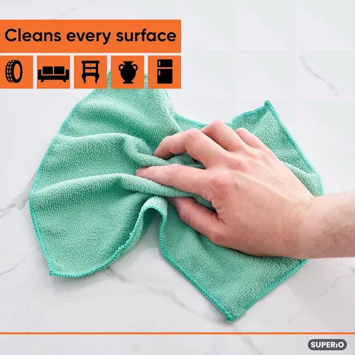 Vista 3 de Superio Paño de limpieza de microfibra para automóviles, trapos de limpieza de cocina para limpieza de limpieza, toallas de microfibra absorbentes