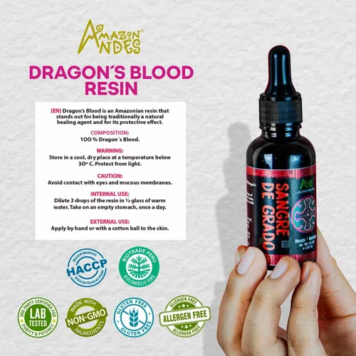Vista 2 de Amazon Andes Sangre de Grado (Sangre de Grado) - 100% Sangre de Dragón - Elaborado a partir de Árboles Croton Lechleri - Sin transgénicos