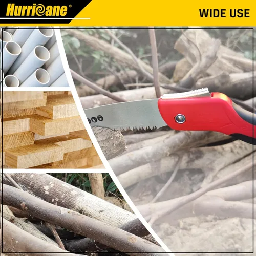 Vista 5 de HURRICANE Sierra plegable/implemento de poda de 10 pulgadas/engranaje de corte de madera/cortador de árbol de campamento con hoja curva SK5/dientes