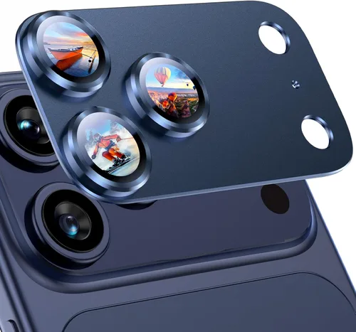 Vista 13 de Uyiton - Protector de lente de cámara de iPhone 15 Pro y 15 Pro Max, no se rompe fácil, fuerte absorción, compatible con fundas, cubierta de cámara